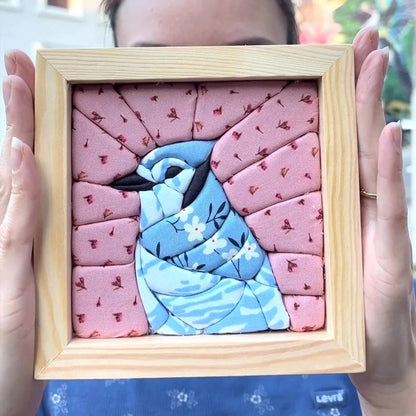 🧵 No-Sew Kinusaiga Fabric Art Kit – DIY Fabric Tucking Wall Art with Frame & Tools